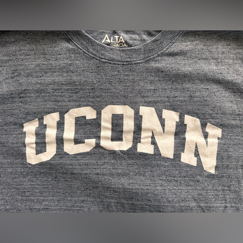 UConn Huskies Graphic Tee – Alta Gracia Fair Trade – Gray – Size M - Picture 2 of 5